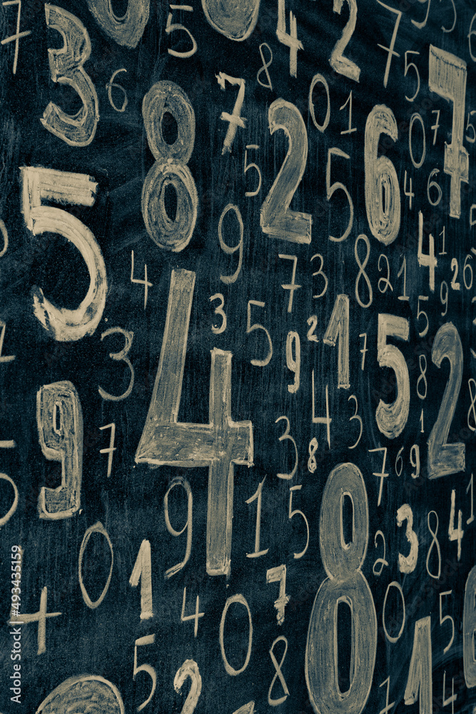 Poster background of numbers. from zero to nine. numbers texture. finance data concept. mathematic. seamles
