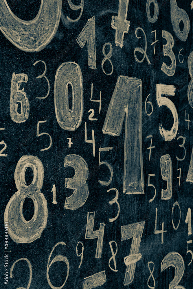 Poster background of numbers. from zero to nine. numbers texture. finance data concept. mathematic. seamles