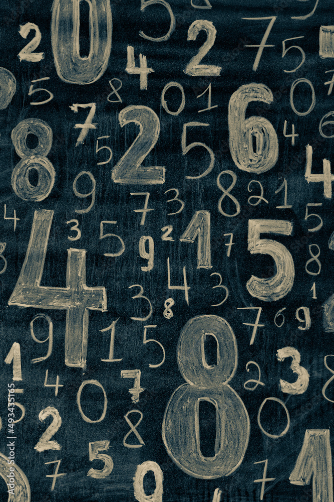 Poster background of numbers. from zero to nine. numbers texture. finance data concept. mathematic. seamles