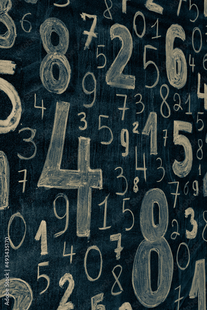 Poster background of numbers. from zero to nine. numbers texture. finance data concept. mathematic. seamles