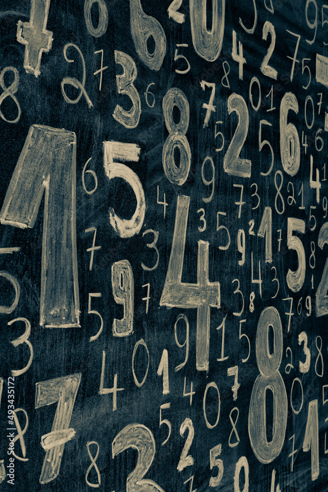 Poster background of numbers. from zero to nine. numbers texture. finance data concept. mathematic. seamles
