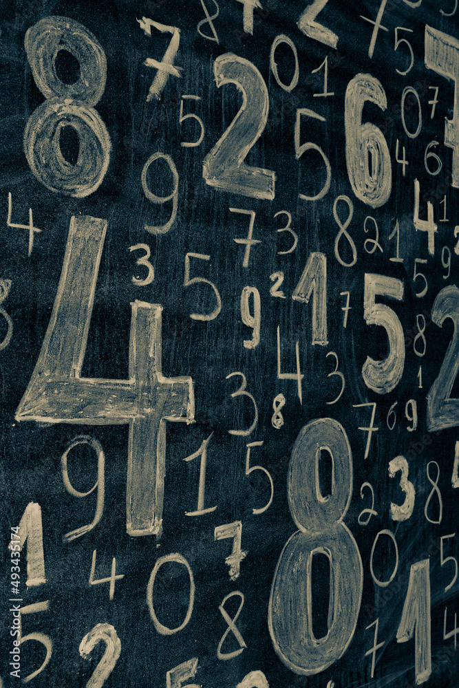Poster background of numbers. from zero to nine. numbers texture. finance data concept. mathematic. seamles