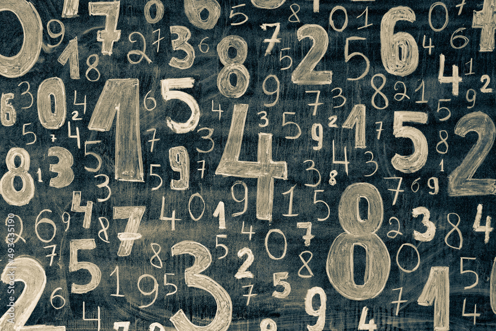 Poster background of numbers. from zero to nine. numbers texture. finance data concept. mathematic. seamles