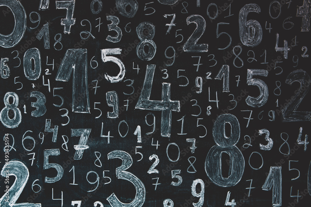 Poster background of numbers. from zero to nine. numbers texture. finance data concept. mathematic. seamles