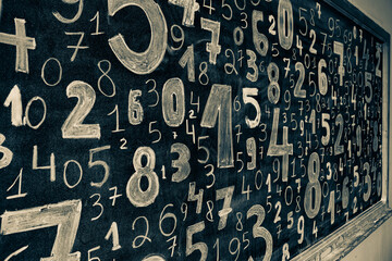 Background of numbers. from zero to nine. Numbers texture. Finance data concept. Mathematic....