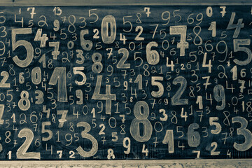 Background of numbers. from zero to nine. Numbers texture. Finance data concept. Mathematic....