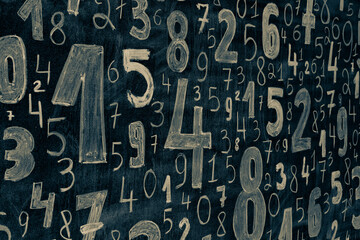Background of numbers. from zero to nine. Numbers texture. Finance data concept. Mathematic....