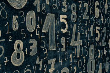 Background of numbers. from zero to nine. Numbers texture. Finance data concept. Mathematic....