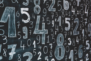 Background of numbers. from zero to nine. Numbers texture. Finance data concept. Mathematic....