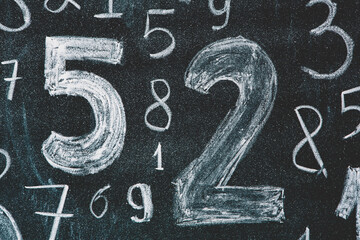 Background of numbers. from zero to nine. Numbers texture. Finance data concept. Mathematic. Seamless pattern with numbers. financial crisis concept. Business success.