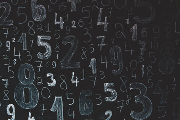 Background of numbers. from zero to nine. Numbers texture. Finance data concept. Mathematic. Seamless pattern with numbers. financial crisis concept. Business success.