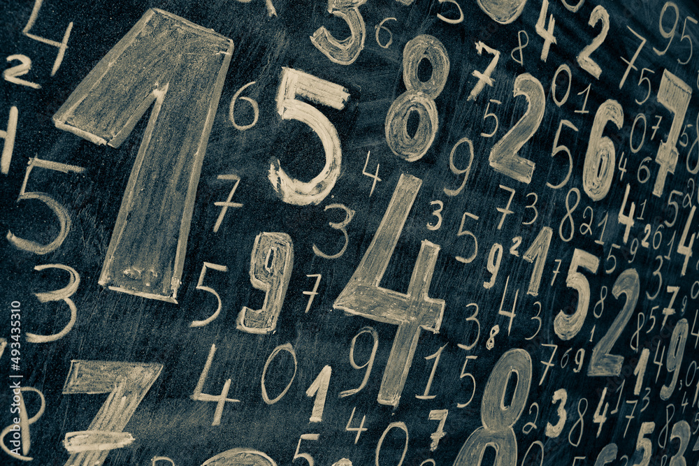 Poster background of numbers. from zero to nine. numbers texture. finance data concept. mathematic. seamles