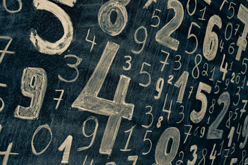 Background of numbers. from zero to nine. Numbers texture. Finance data concept. Mathematic....