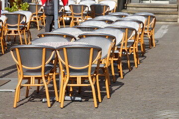 Stühle und Tische eines Cafes, Gastronomie, Deutschland, Europa