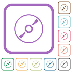 DVD disk outline simple icons