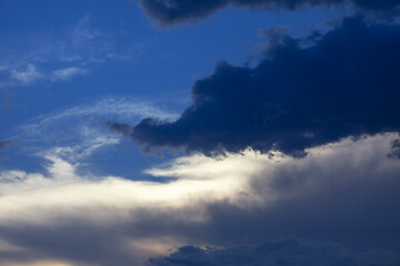 Naklejka na ściany i meble Blue and white clouds in the morning