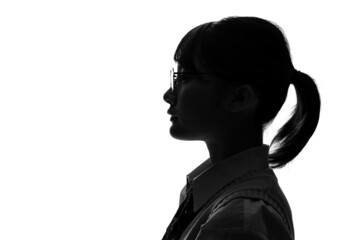 女子高校生の横顔　シルエット