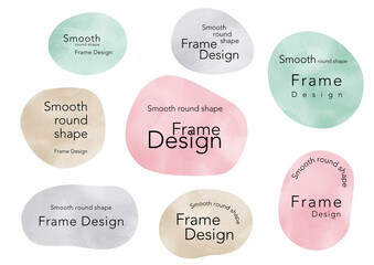 水彩　滑らかな円形デザインフレーム