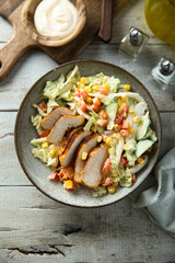 Grilled chicken with vegetable salad