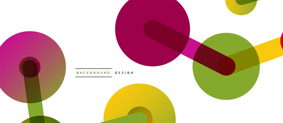 Abstract background. Round dots connected by lines. Trendy techno business template for wallpaper, banner, background or landing