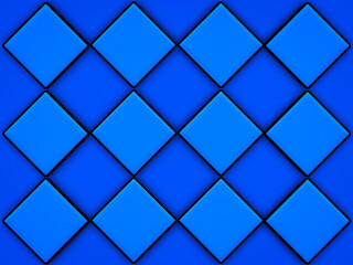 3D illustration Geometric With squares blue background