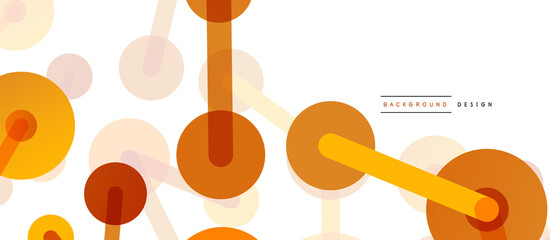 Line points connections geometric abstract background. Circles connected by lines. Trendy techno business template for wallpaper, banner, background or landing