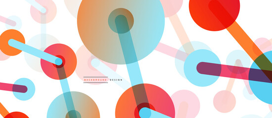 Line points connections geometric abstract background. Circles connected by lines. Trendy techno business template for wallpaper, banner, background or landing