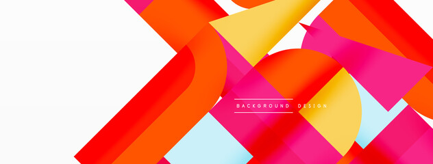 Minimal geometric abstract background. Circle square and triangle design. Trendy techno business template for wallpaper, banner, background or landing