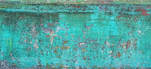 Grunge dirty green color old abstract iron Background. Rusty metal texture surface close up. backdrop for design. banner