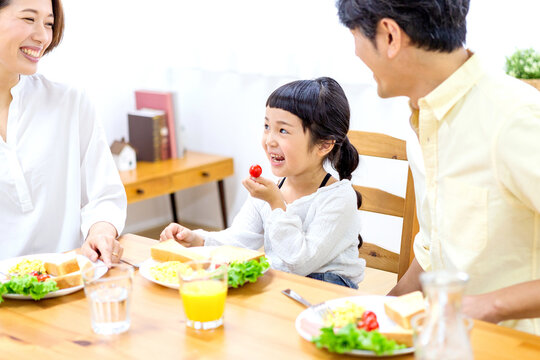 家族の朝食の時間