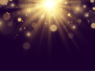 Fototapeta na wymiar Bright beautiful golden sparks on a background.