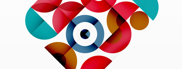 Colorful circle abstract background. Minimal geometric template for wallpaper, banner, presentation