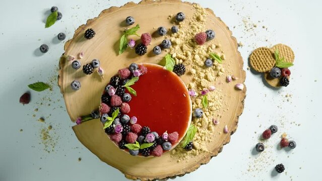 cheese cheesecake cake berry red yellow blueberry strawberry lemon bisque raspberry Piece of tasty New York 
