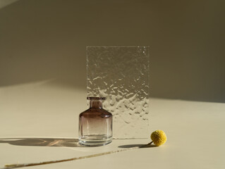 abstract minimalism. vase, flower pastel background