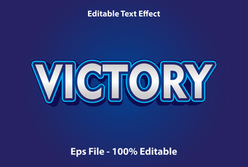victory text effect editable in blue.