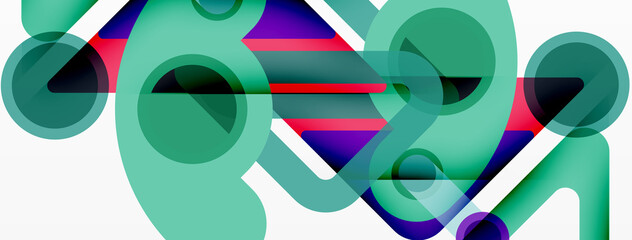 Geometric primitives. Lines, circles abstract background