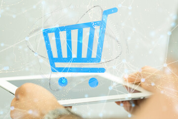 Shopping Cart Flat Design E-Commerce Icon