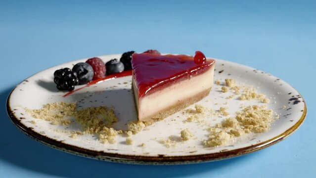 cheese cheesecake cake berry red yellow blueberry strawberry lemon bisque raspberry Piece of tasty New York 