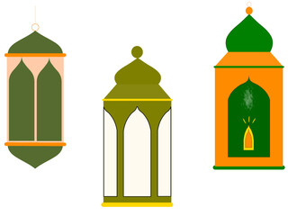 Ramadan lantern Flat illustration Vector
