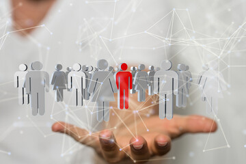 Global network. Blockchain. 3D illustration. Neural networks and artificial intelligence. Abstract