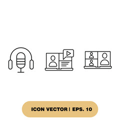 live streaming icons  symbol vector elements for infographic web