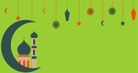 Ramadan Background Decoration Flat Illustration