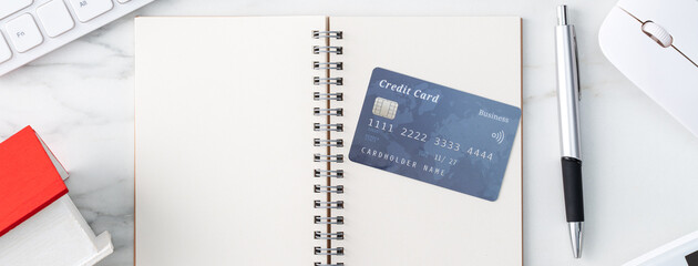 Concept of estimating and paying house tax with credit card.