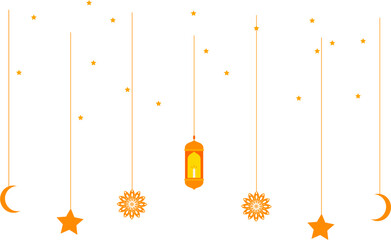 Ramadan Background Decoration Flat Illustration