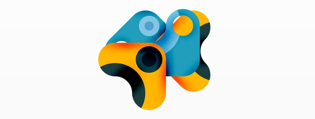 Creative geometric wallpaper. Minimal bubble arrow and circle abstract background. Techno business template for wallpaper, banner, background or landing