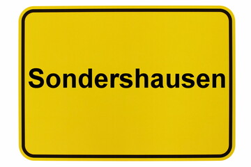 Illustration eines Ortsschildes der Stadt Sondershausen