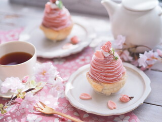 春スイーツ 桜モンブランでティータイム