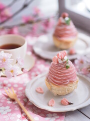 春スイーツ 桜モンブランでティータイム