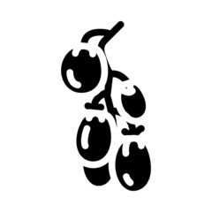 branch tomato glyph icon vector. branch tomato sign. isolated contour symbol black illustration