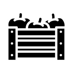 box of tomato glyph icon vector. box of tomato sign. isolated contour symbol black illustration